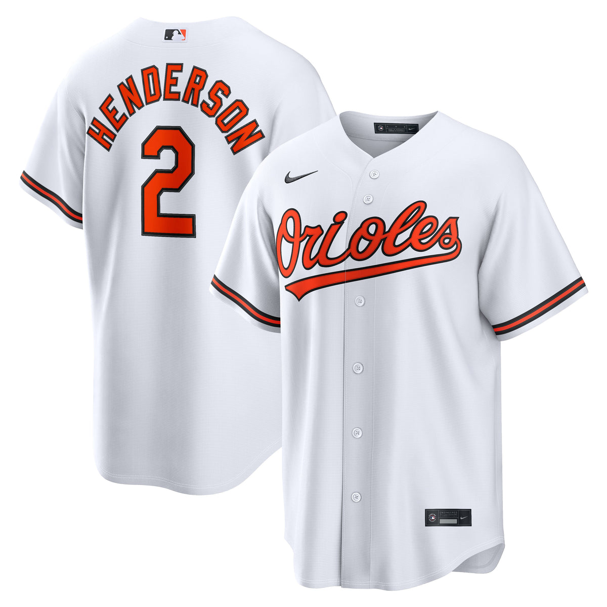 Men's Baltimore Orioles Gunnar Henderson Nike White Home Replica Jersey - 2