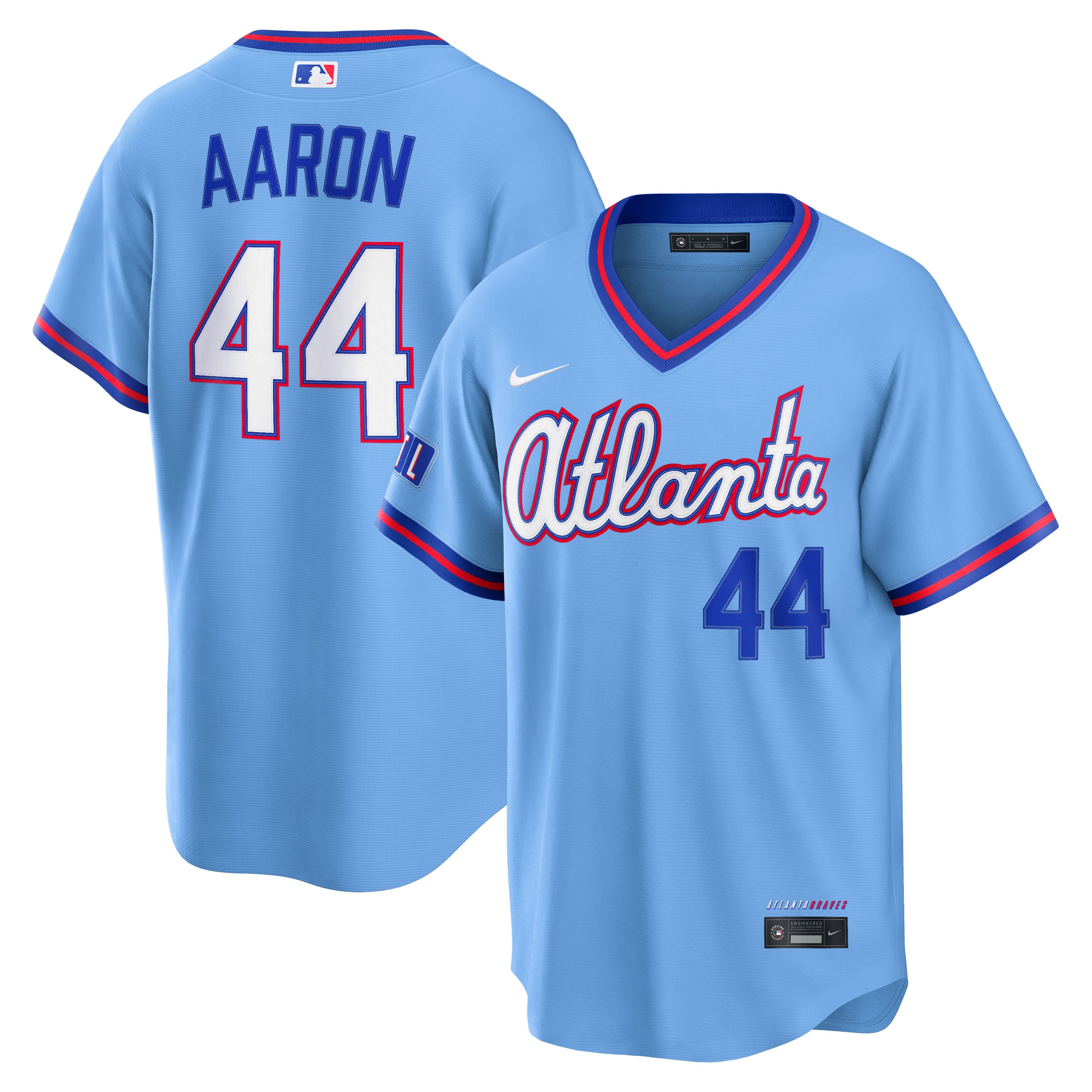 Men's Atlanta Braves Hank Aaron Nike Powder Blue 2026 City Connect Stadium Jersey - 2