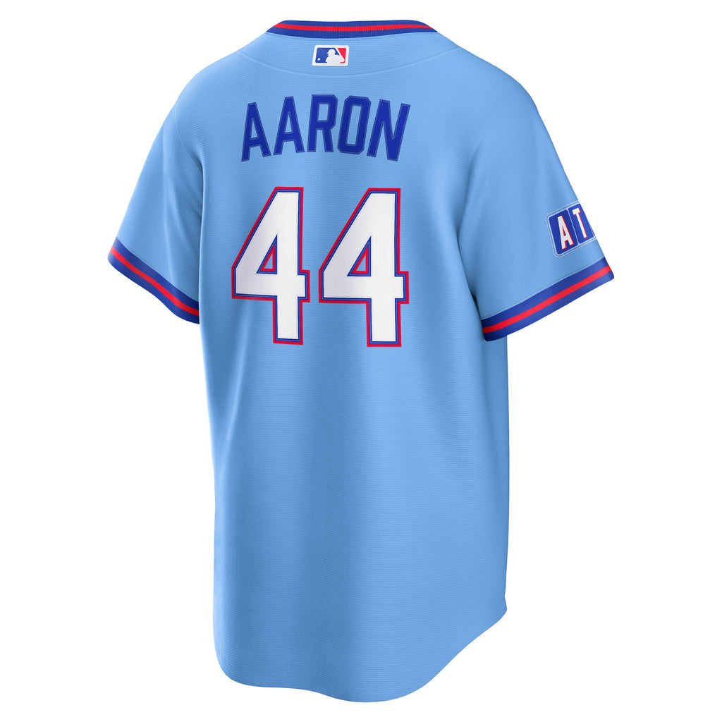 Men's Atlanta Braves Hank Aaron Nike Powder Blue 2026 City Connect Stadium Jersey - 4