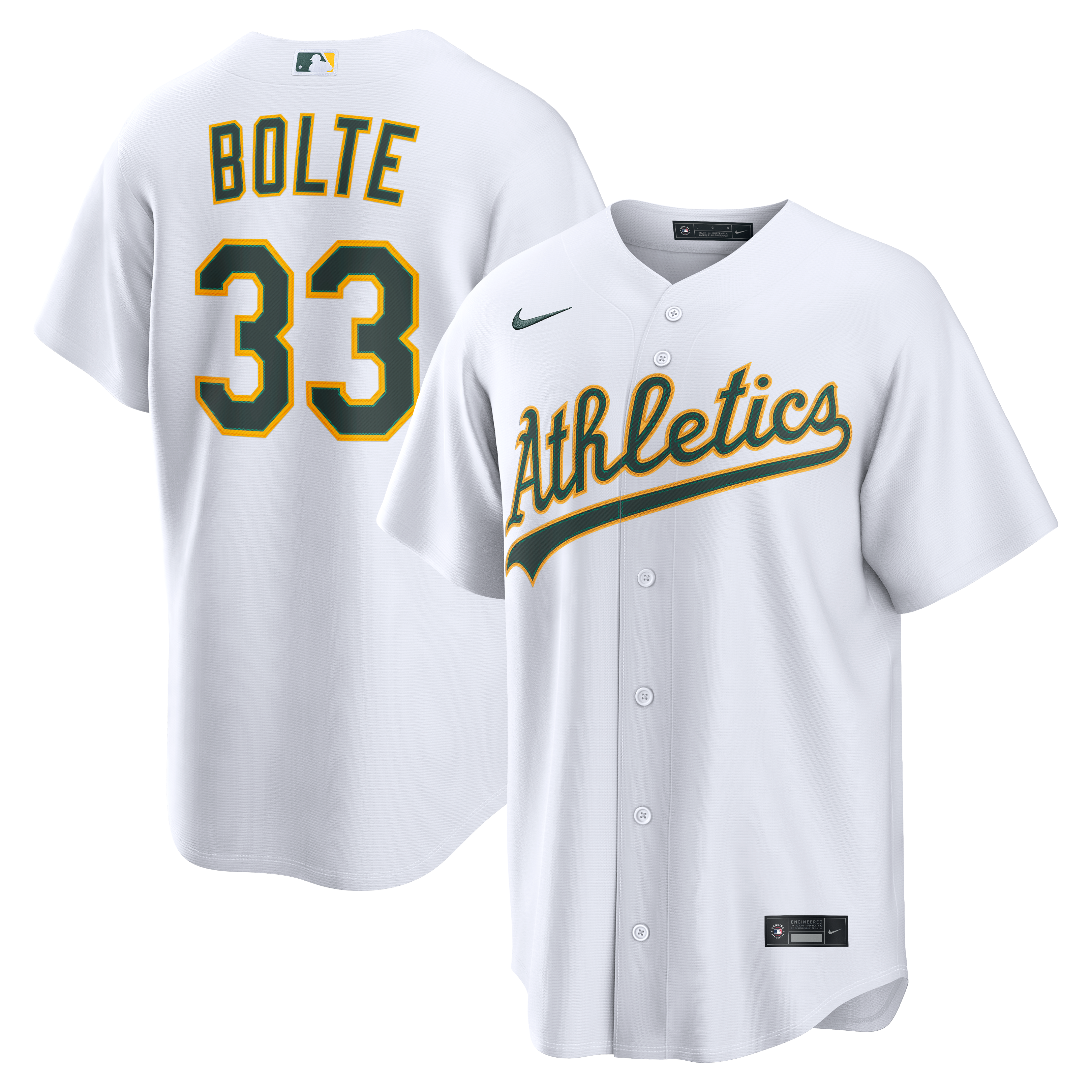 Men's Athletics Henry Bolte Nike White Home Replica Jersey - 2