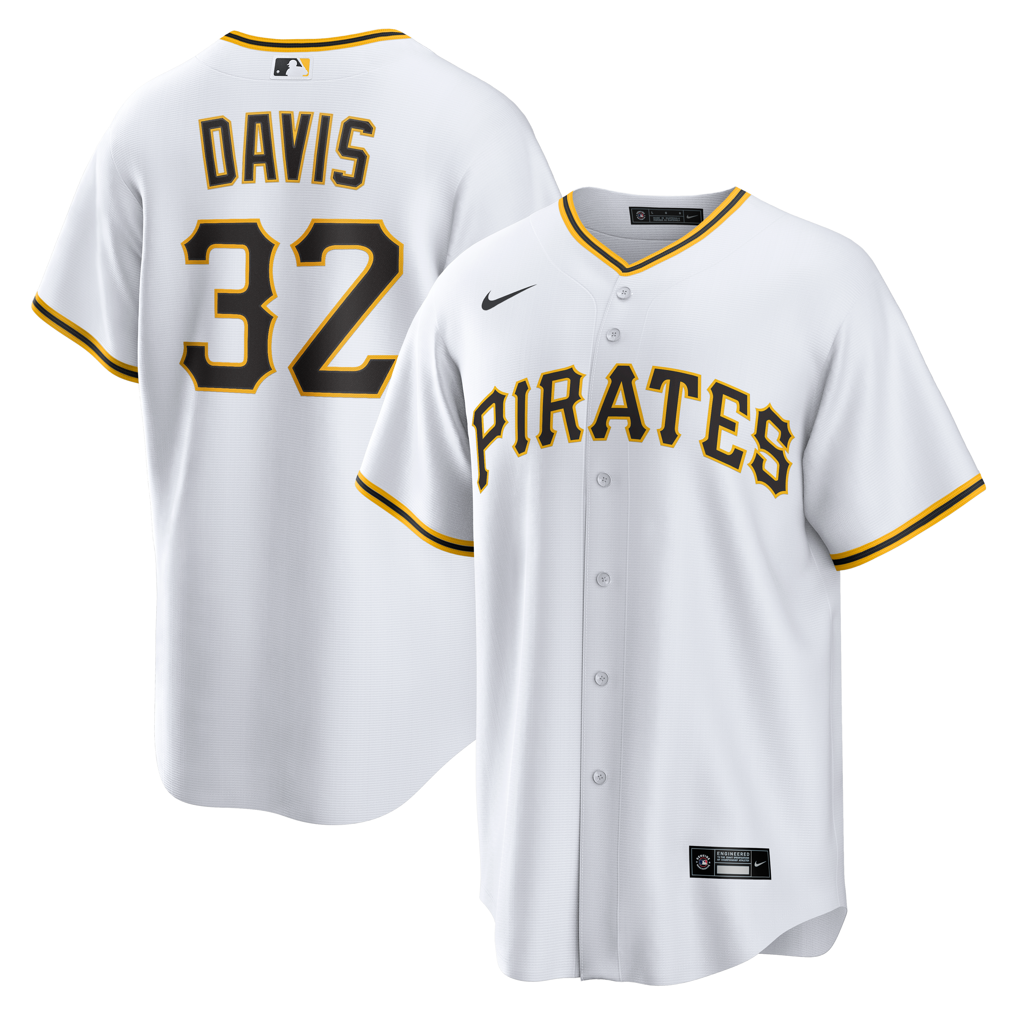 Men's Pittsburgh Pirates Henry Davis Nike White Home Replica Jersey - 2