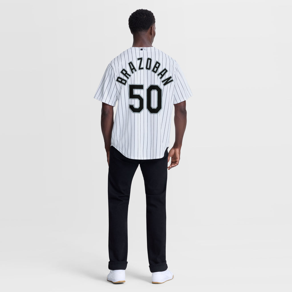 Men's Chicago White Sox Huascar Brazoban Nike White Home Replica Jersey - 4