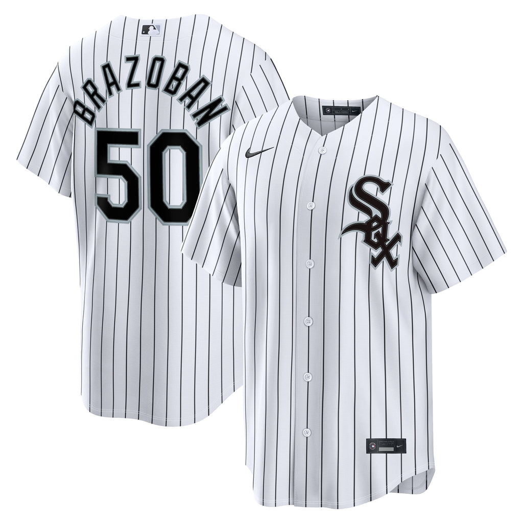 Men's Chicago White Sox Huascar Brazoban Nike White Home Replica Jersey