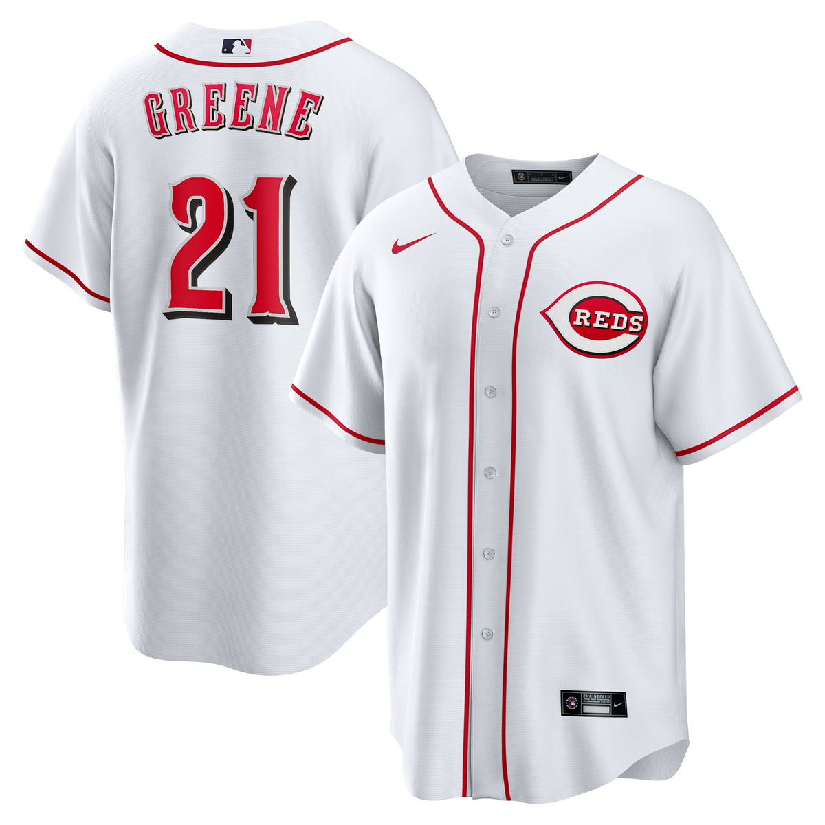 Men's Cincinnati Reds Hunter Greene Nike White Home Replica Jersey - 2