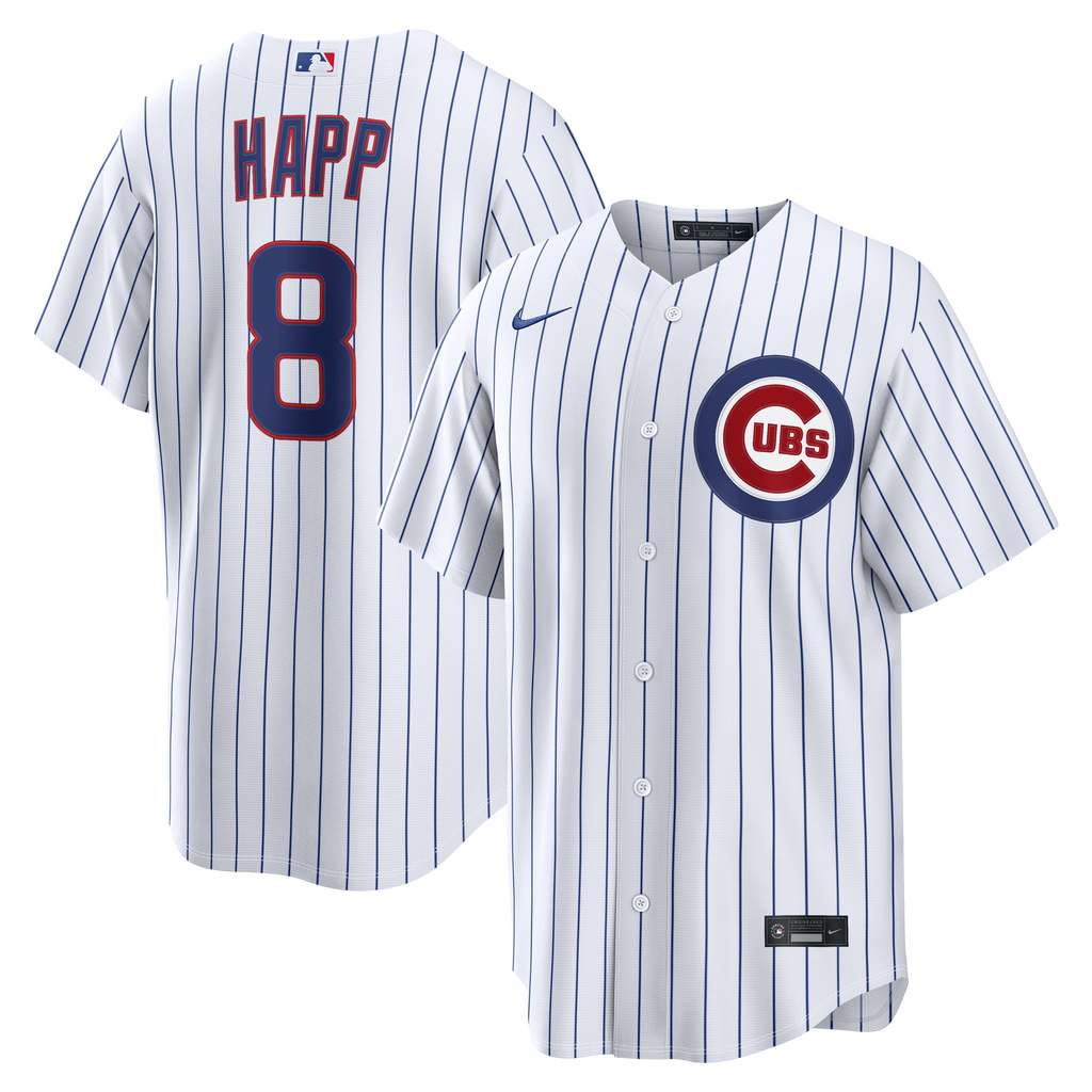 Men's Chicago Cubs Ian Happ Nike White Home Replica Jersey