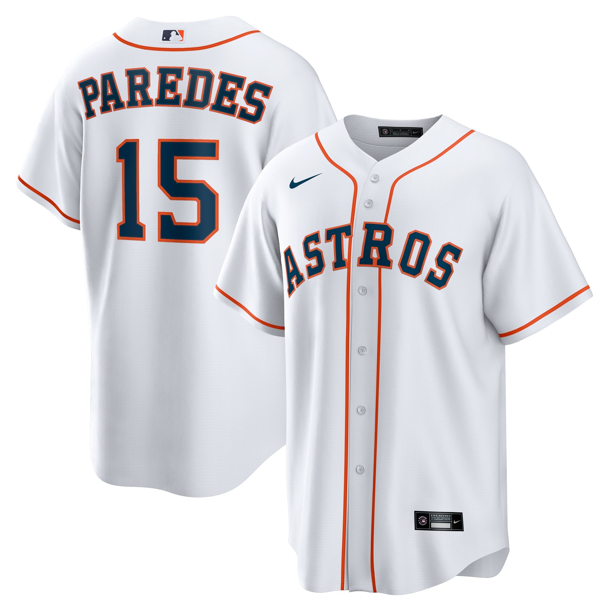 Men's Houston Astros Isaac Paredes Nike White Home Replica Jersey - 2