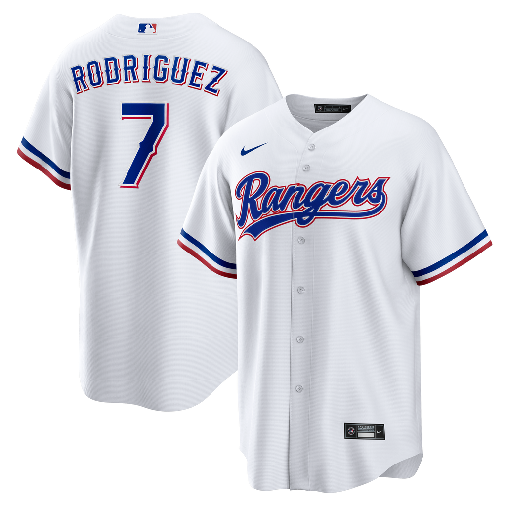 Men's Texas Rangers Ivan Rodriguez Nike White Home Retired Player Replica Jersey