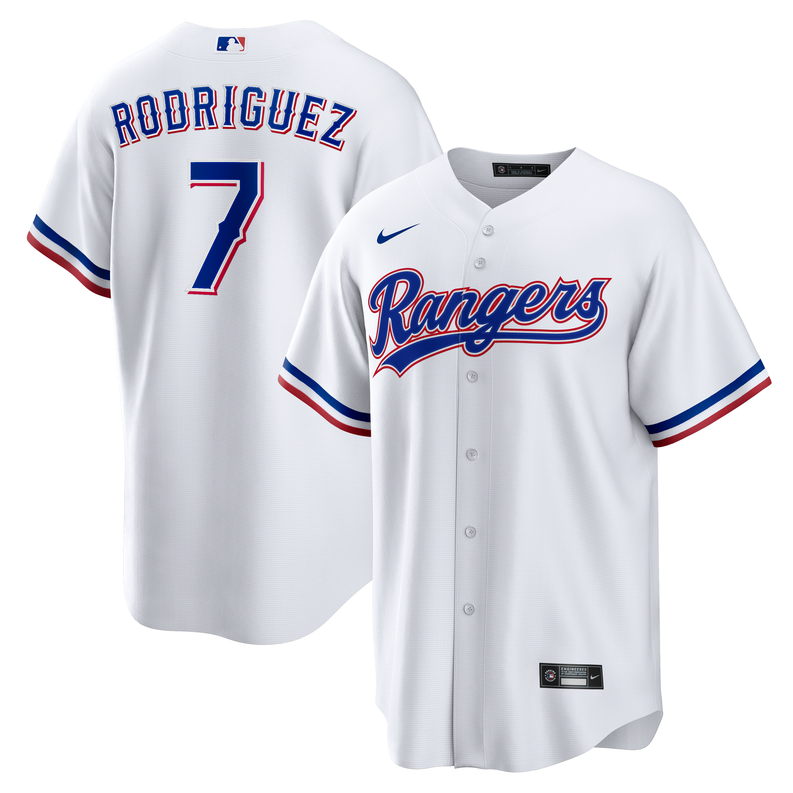 Men's Texas Rangers Ivan Rodriguez Nike White Home Retired Player Replica Jersey