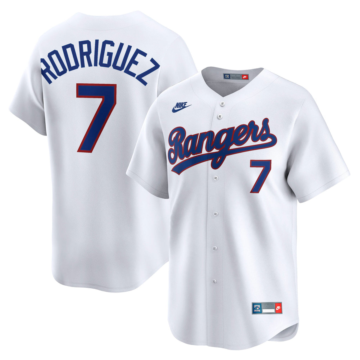 Men's Texas Rangers Ivan Rodriguez Nike White Throwback Cooperstown Collection Limited Jersey - 2