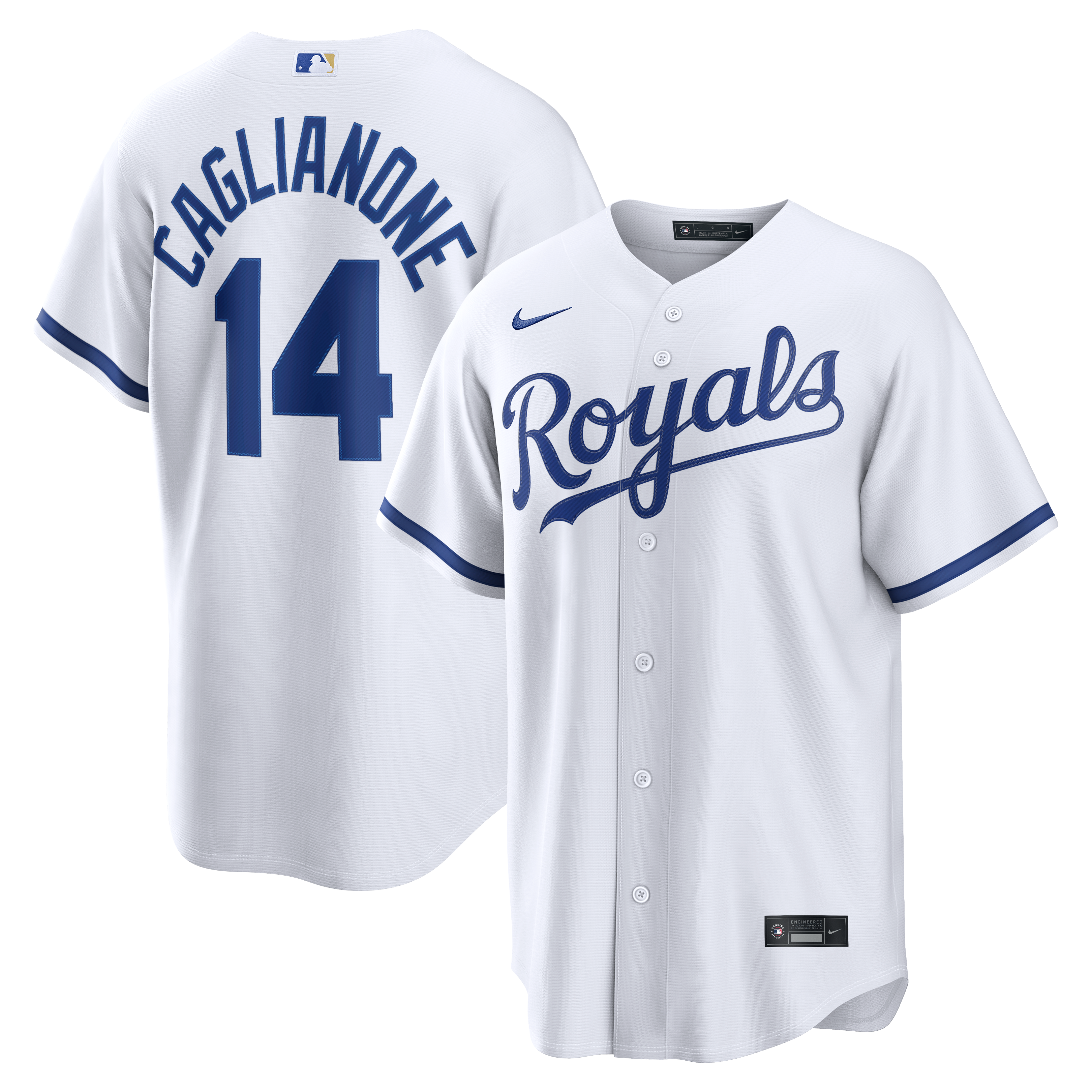 Men's Kansas City Royals Jac Caglianone Nike White Home Replica Jersey - 2