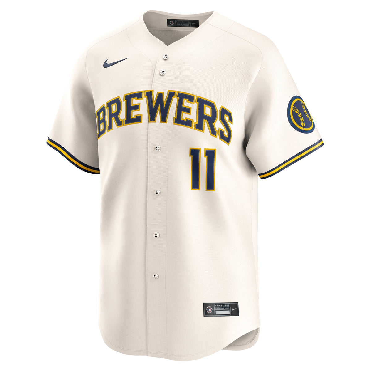 Men's Milwaukee Brewers Jackson Chourio Nike Cream Home Limited Jersey - 3