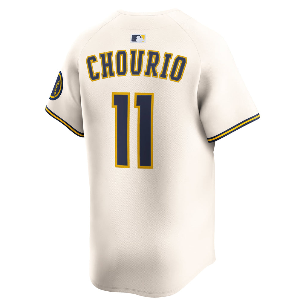 Men's Milwaukee Brewers Jackson Chourio Nike Cream Home Limited Jersey - 4