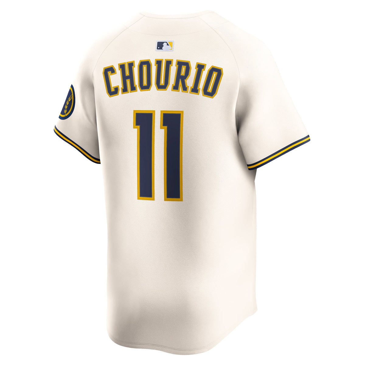 Men's Milwaukee Brewers Jackson Chourio Nike Cream Home Limited Jersey - 4