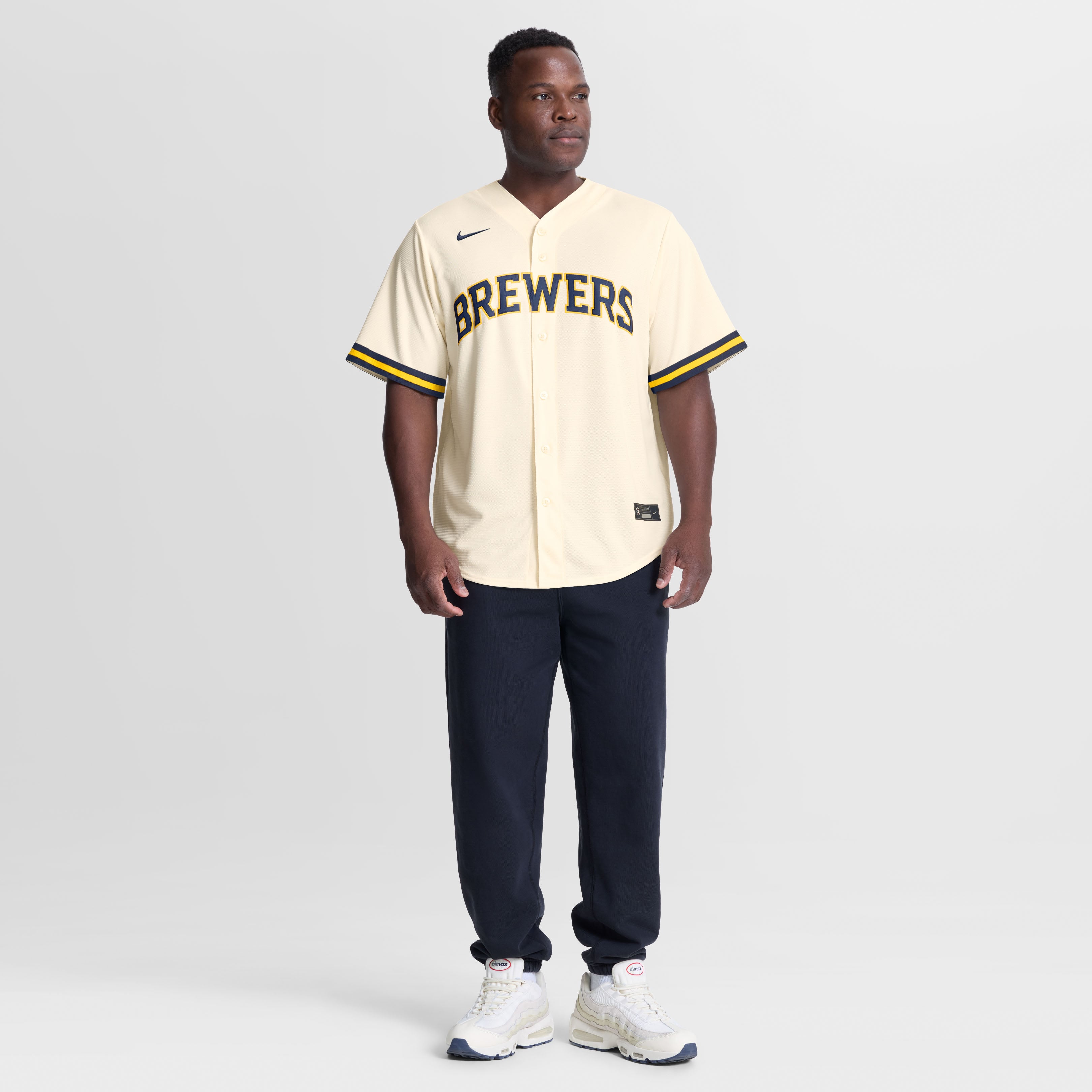 Men's Milwaukee Brewers Jackson Chourio Nike Cream Home Replica Jersey - 5