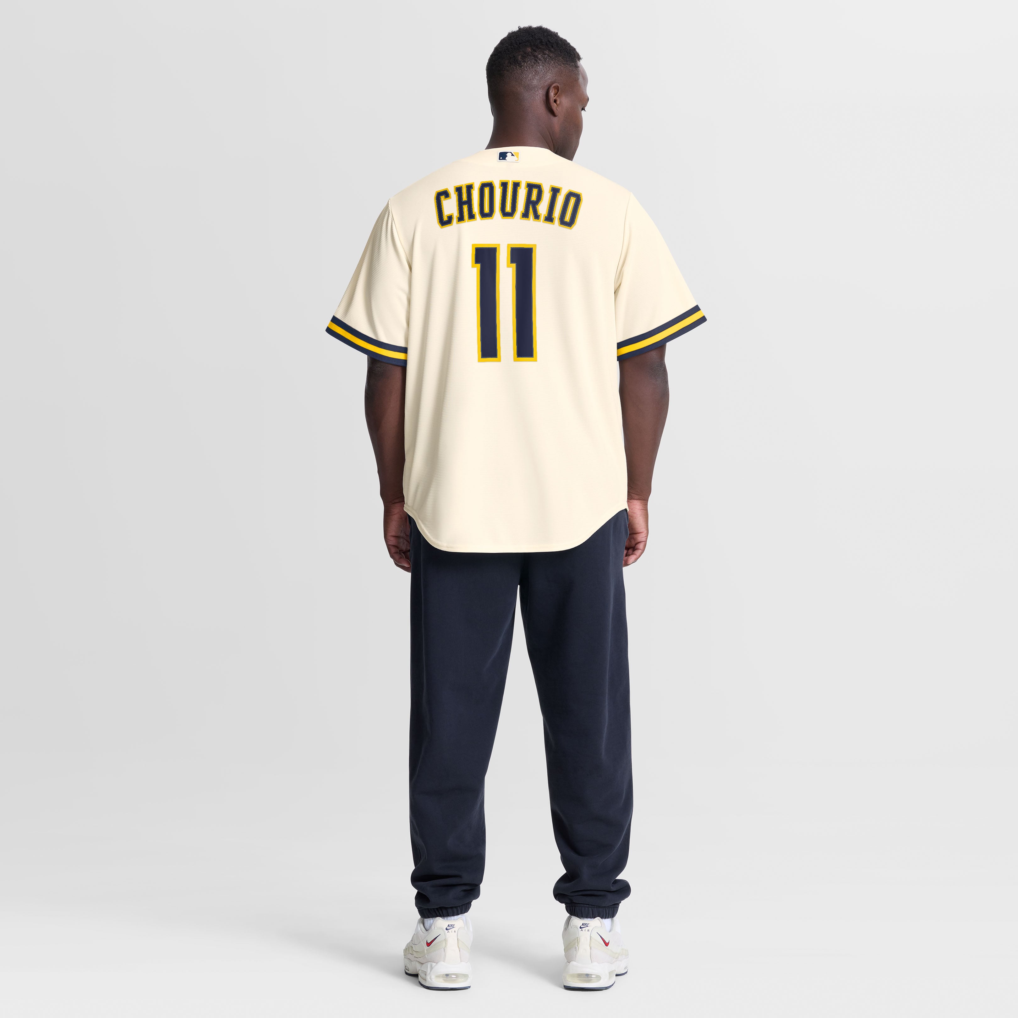 Men's Milwaukee Brewers Jackson Chourio Nike Cream Home Replica Jersey - 6