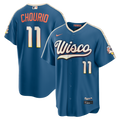 Men's Milwaukee Brewers Jackson Chourio Nike Mineral Blue 2026 City Connect Stadium Jersey