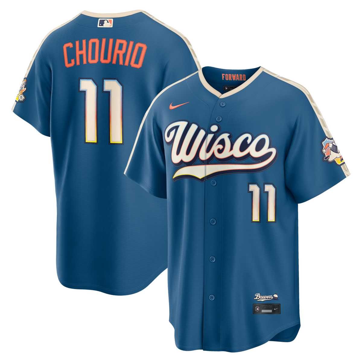Men's Milwaukee Brewers Jackson Chourio Nike Mineral Blue 2026 City Connect Stadium Jersey