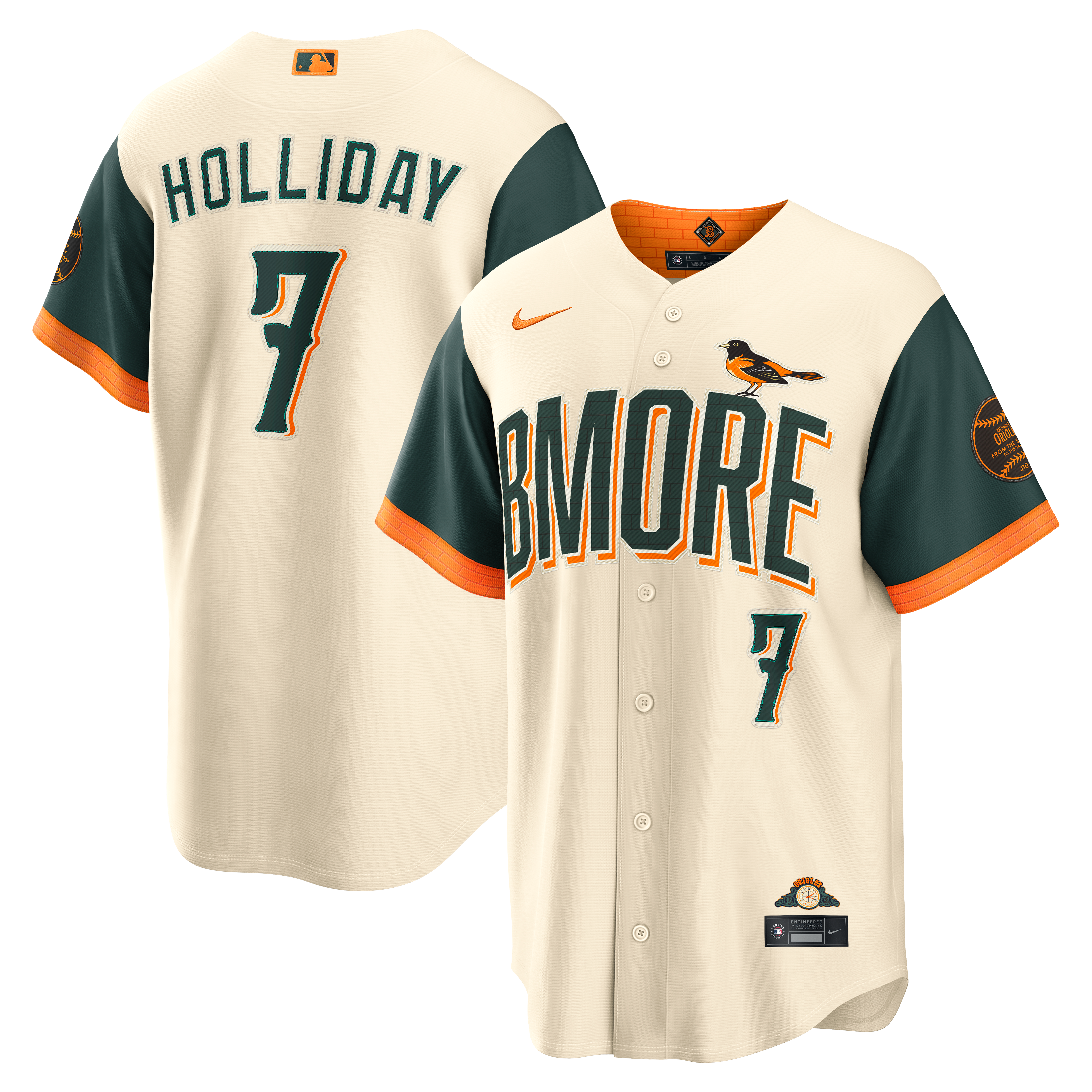 Men's Baltimore Orioles Jackson Holliday Nike Cream 2026 City Connect Stadium Jersey - 2