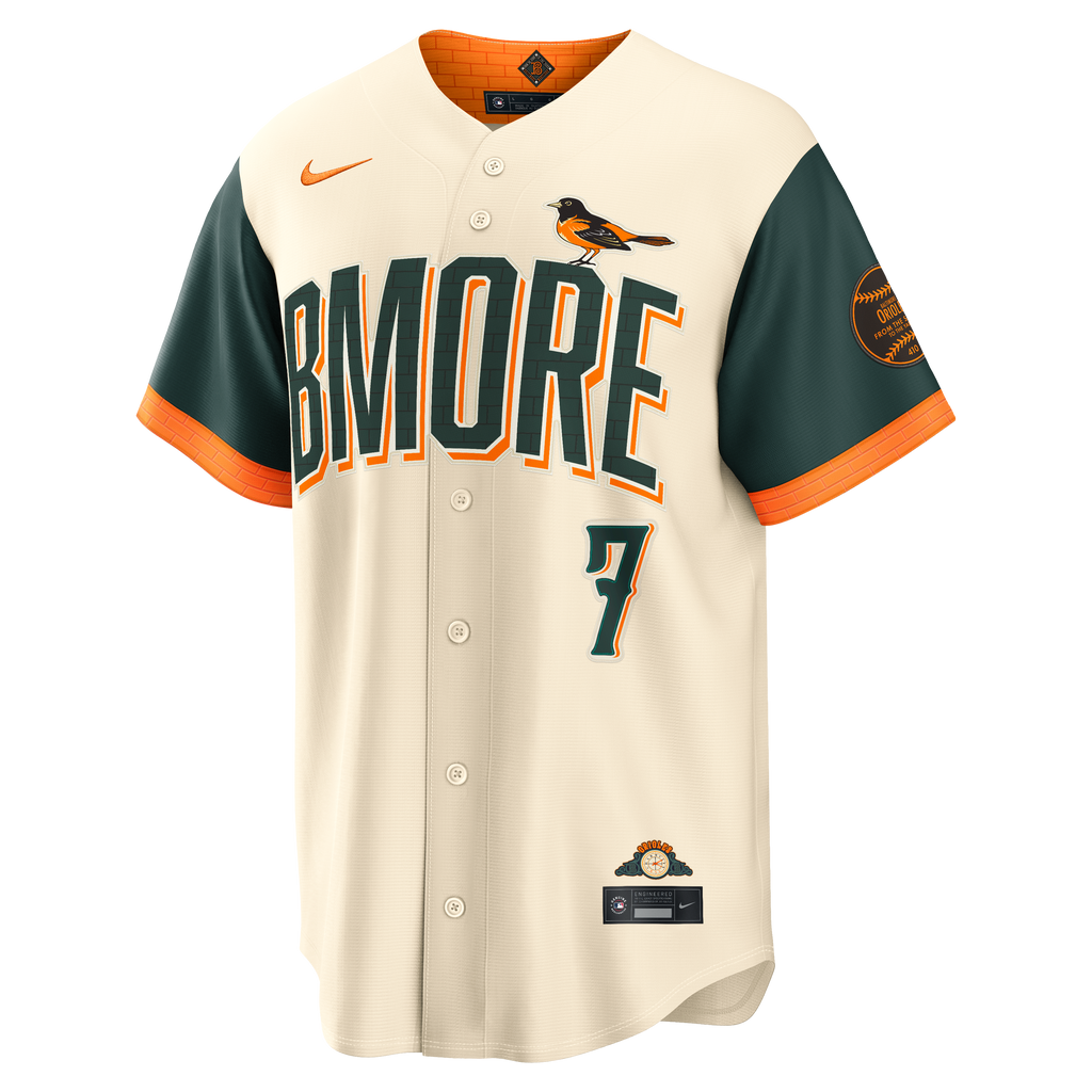 Men's Baltimore Orioles Jackson Holliday Nike Cream 2026 City Connect Stadium Jersey - 3