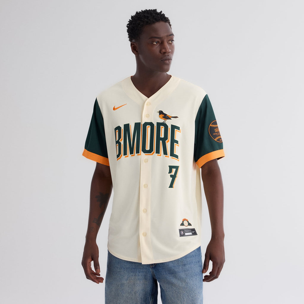 Men's Baltimore Orioles Jackson Holliday Nike Cream 2026 City Connect Stadium Jersey - 5