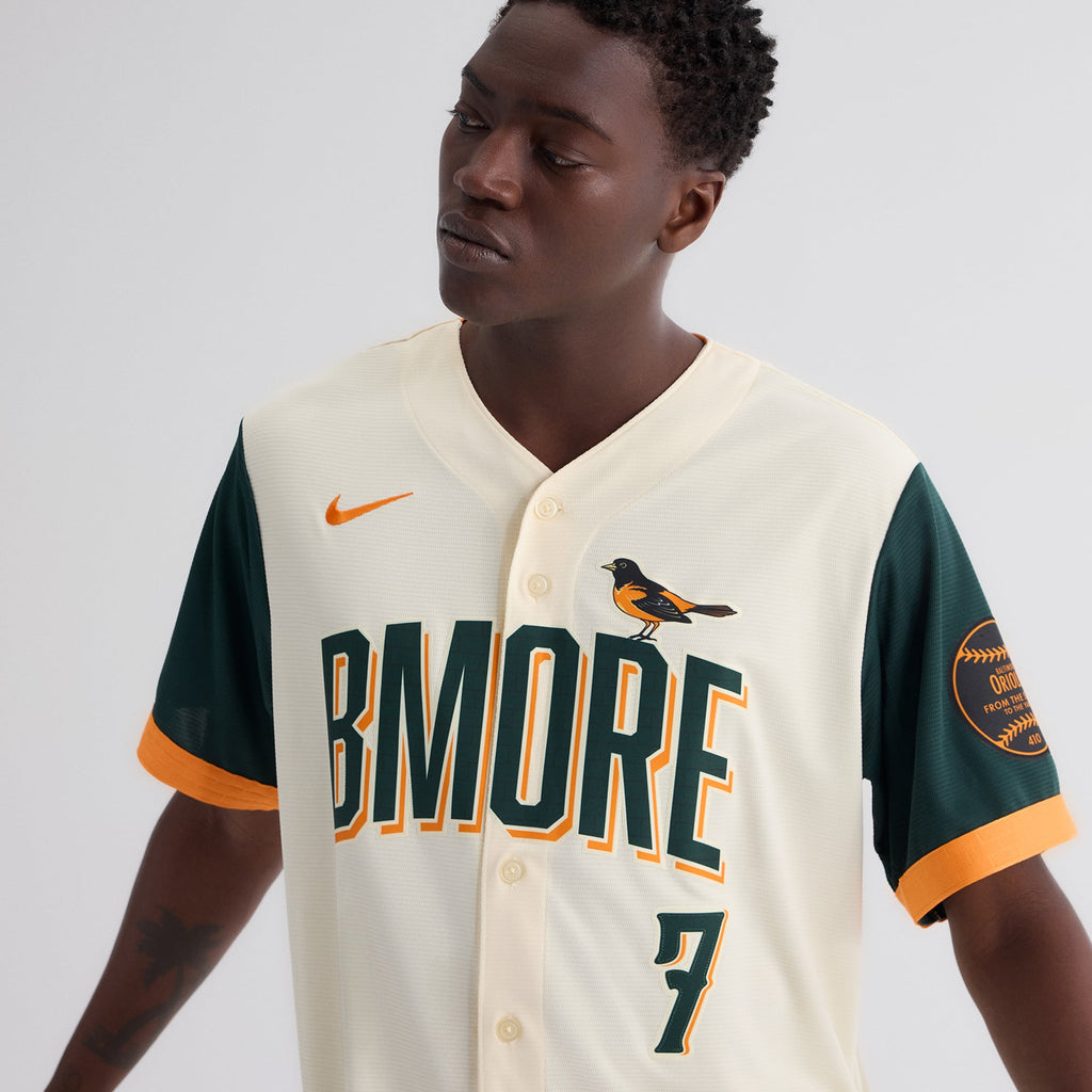 Men's Baltimore Orioles Jackson Holliday Nike Cream 2026 City Connect Stadium Jersey - 10