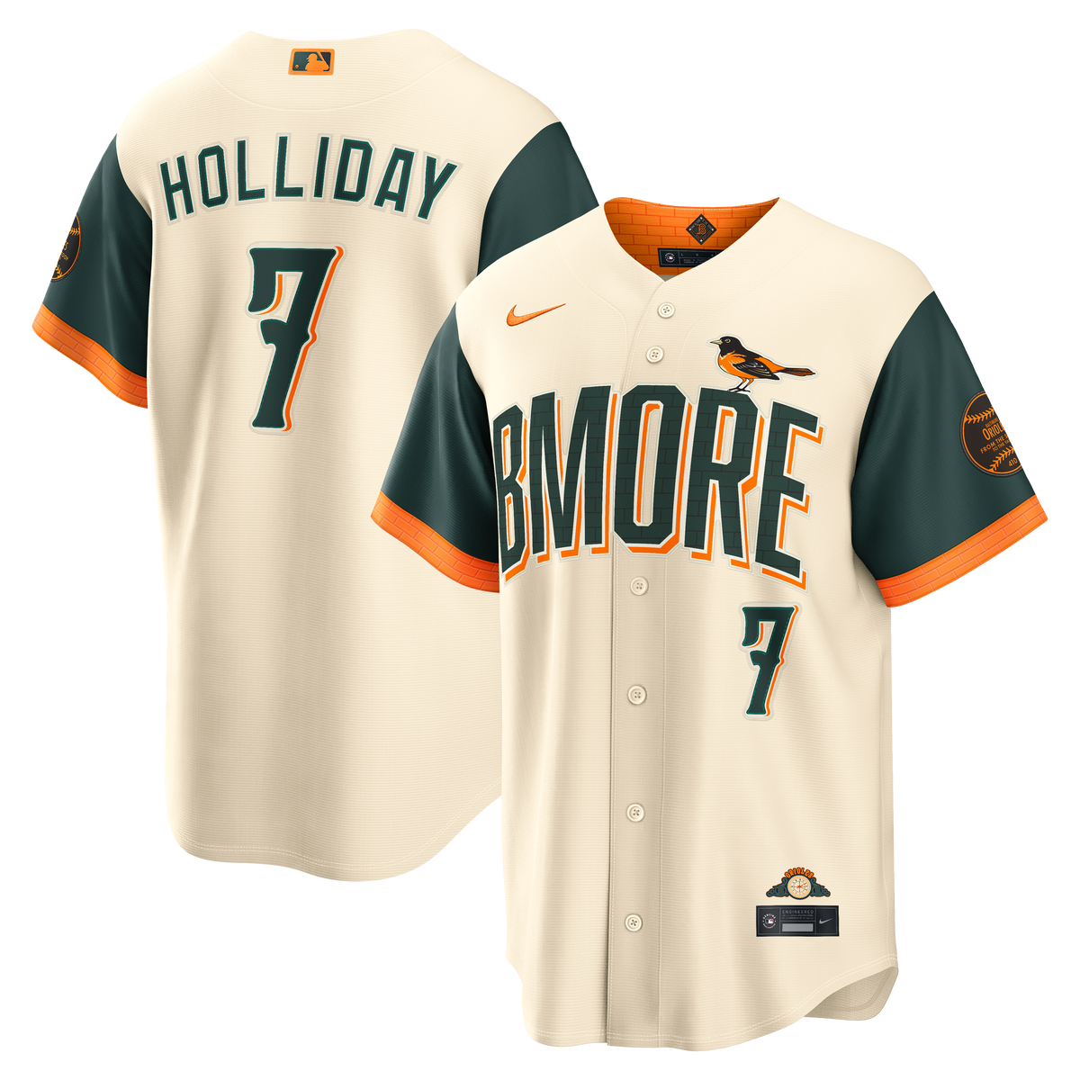Men's Baltimore Orioles Jackson Holliday Nike Cream 2026 City Connect Stadium Jersey