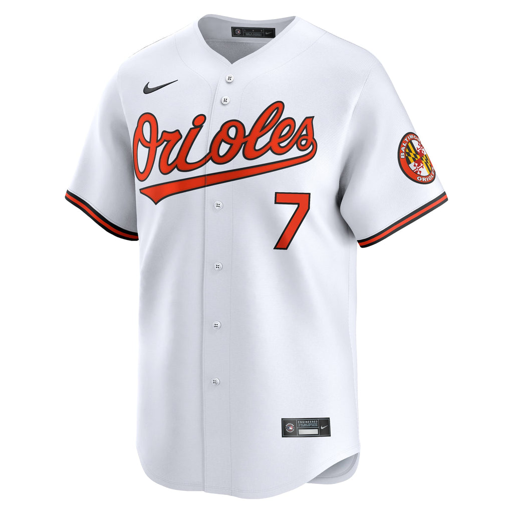 Men's Baltimore Orioles Jackson Holliday Nike White Home Limited Player Jersey - 3