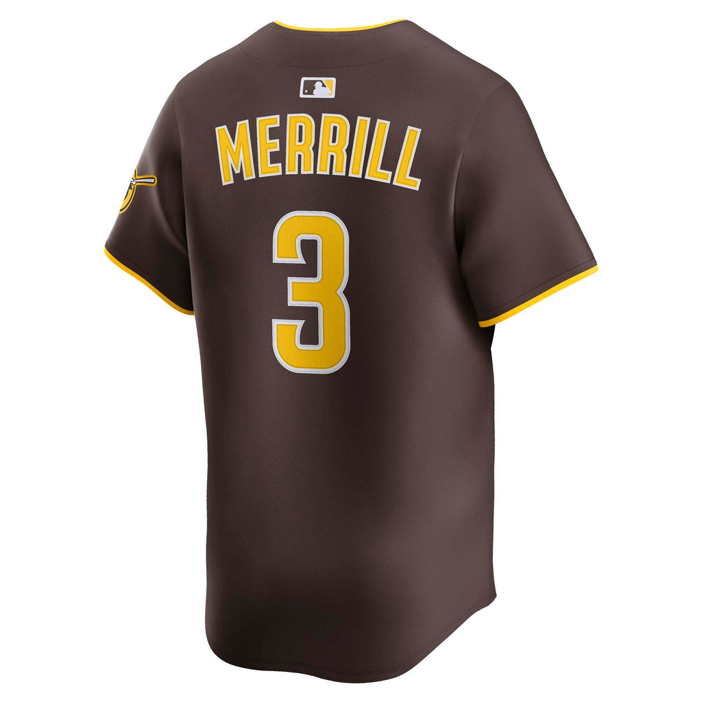 Men's San Diego Padres Jackson Merrill Nike Brown Road Limited Player Jersey - 4
