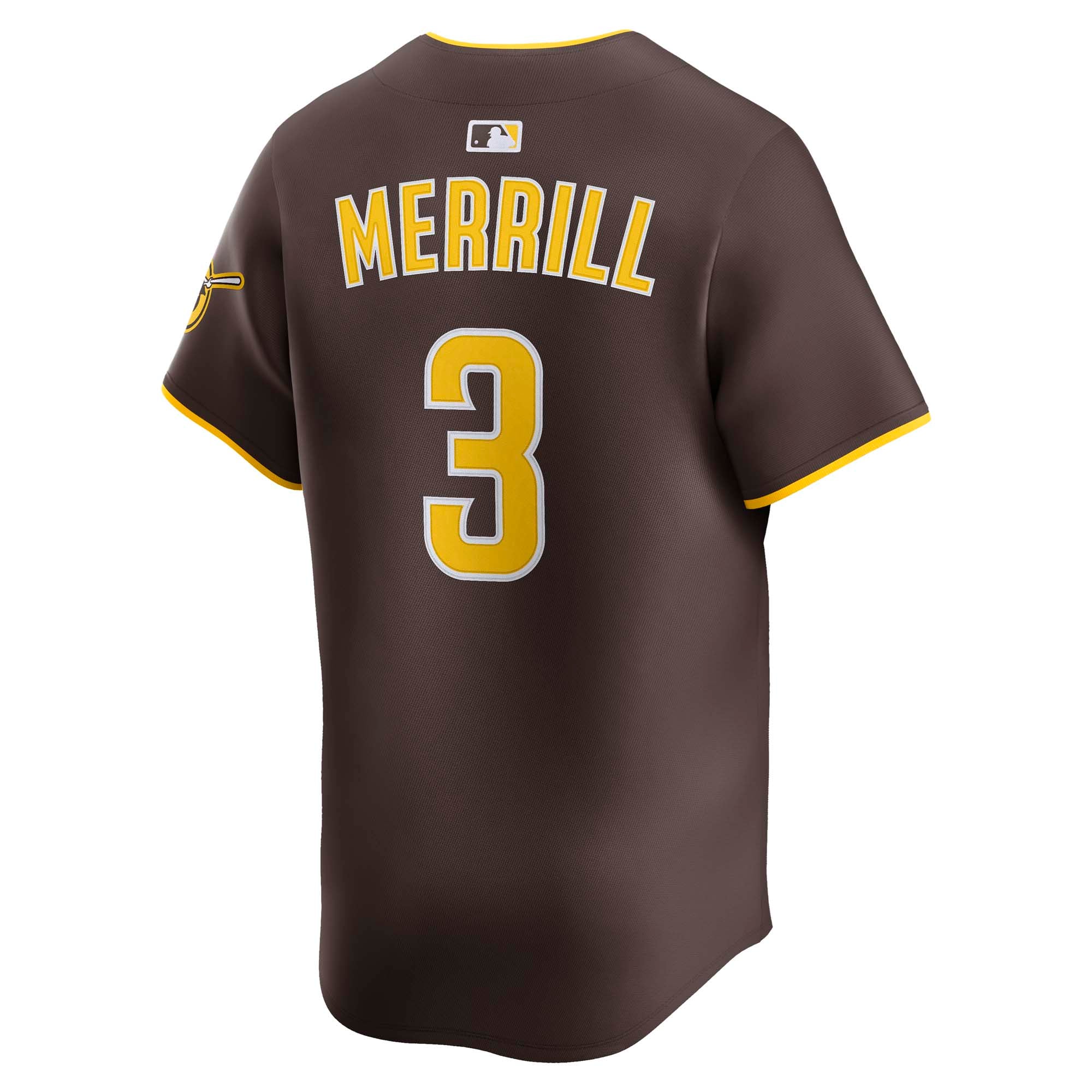 Men's San Diego Padres Jackson Merrill Nike Brown Road Limited Player Jersey - 4