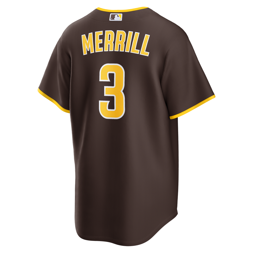Men's San Diego Padres Jackson Merrill Nike Brown Road Replica Jersey - 4