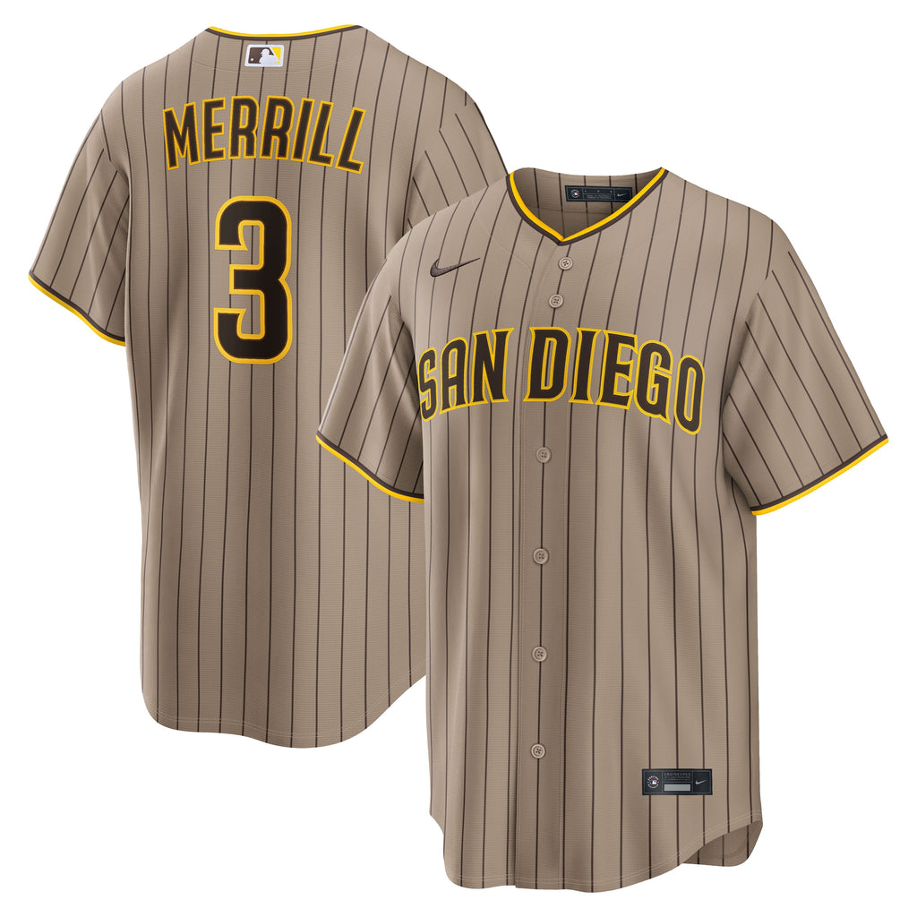 Men's San Diego Padres Jackson Merrill Nike Sand Alternate Replica Jersey - 2