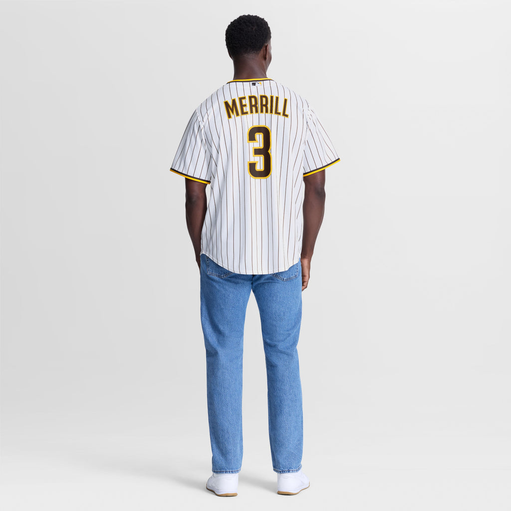 Men's San Diego Padres Jackson Merrill Nike White Home Replica Player Jersey - 4