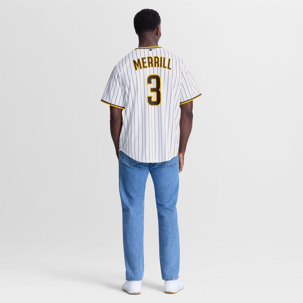 Men's San Diego Padres Jackson Merrill Nike White Home Replica Player Jersey - 4