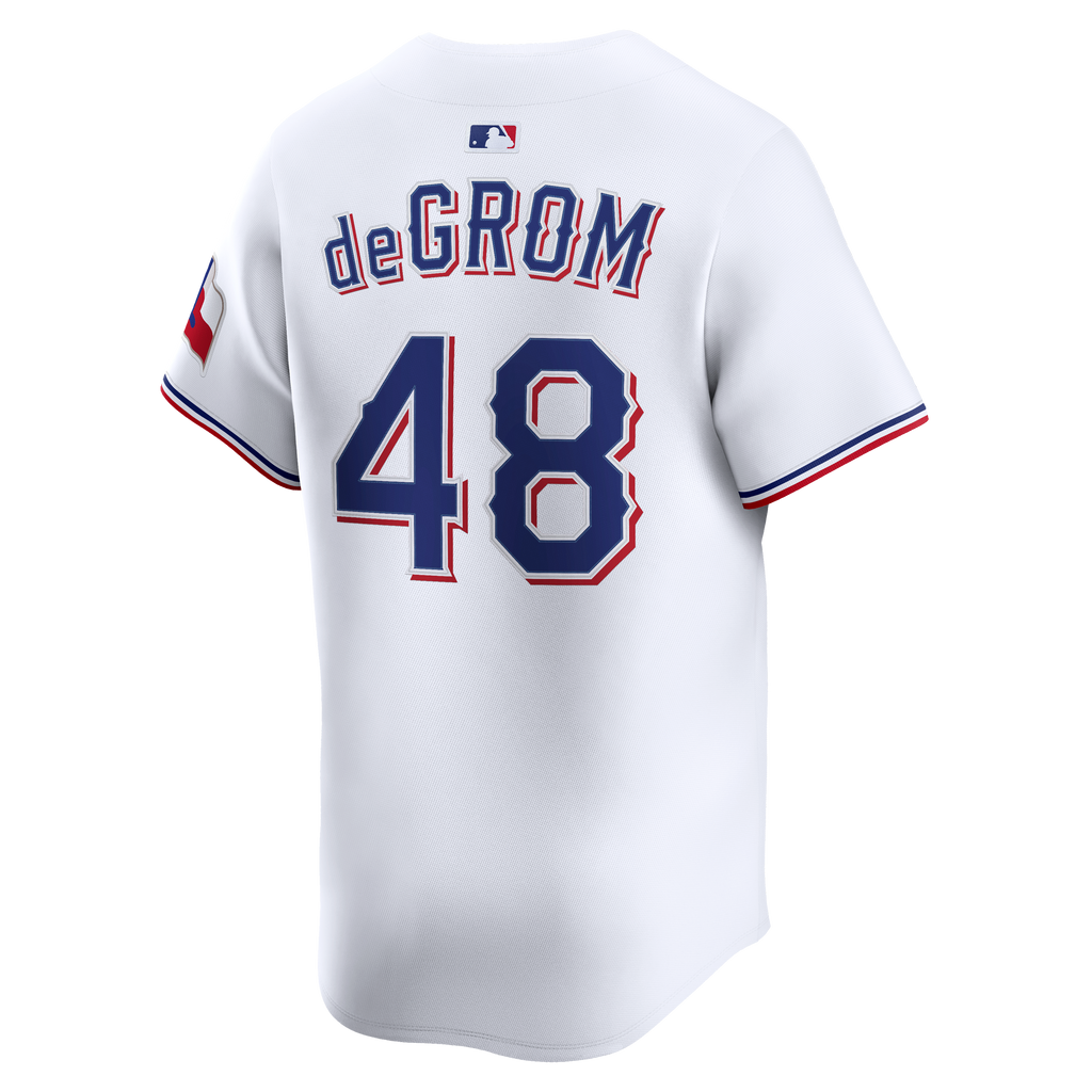 Men's Texas Rangers Jacob deGrom Nike White Home Limited Jersey - 4