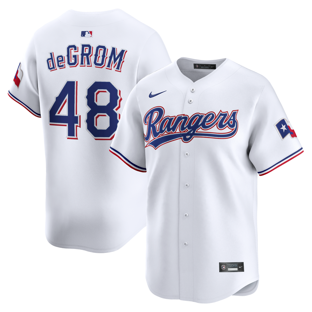 Men's Texas Rangers Jacob deGrom Nike White Home Limited Jersey
