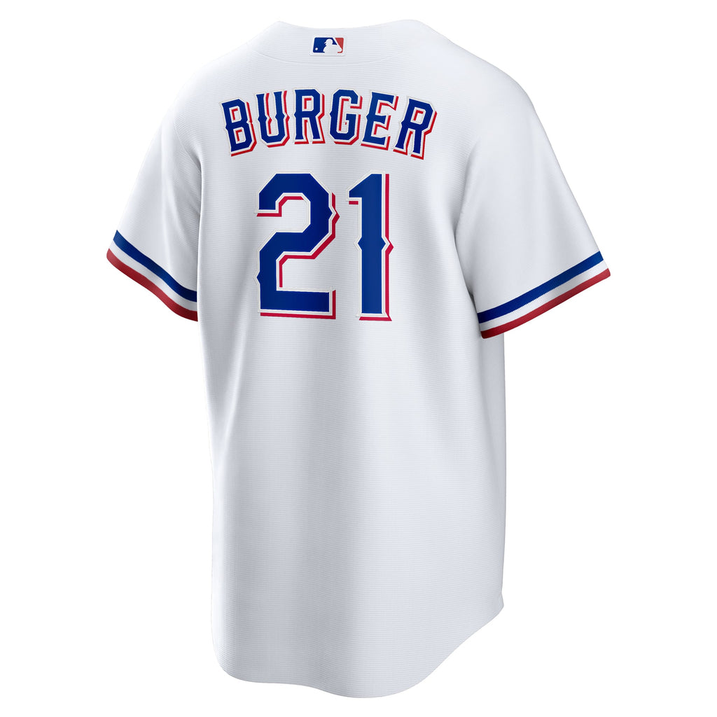 Men's Texas Rangers Jake Burger Nike White Home Replica Jersey - 4