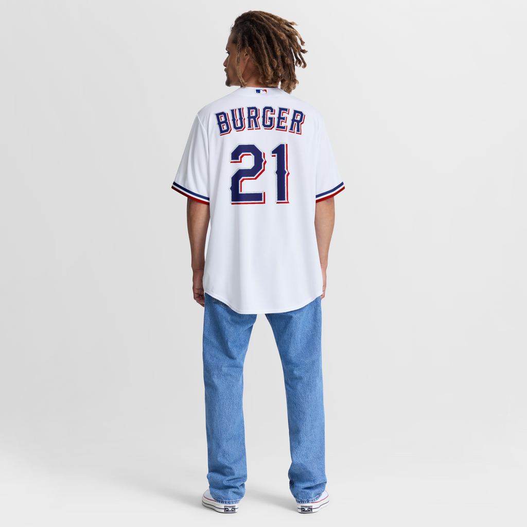 Men's Texas Rangers Jake Burger Nike White Home Replica Jersey - 6
