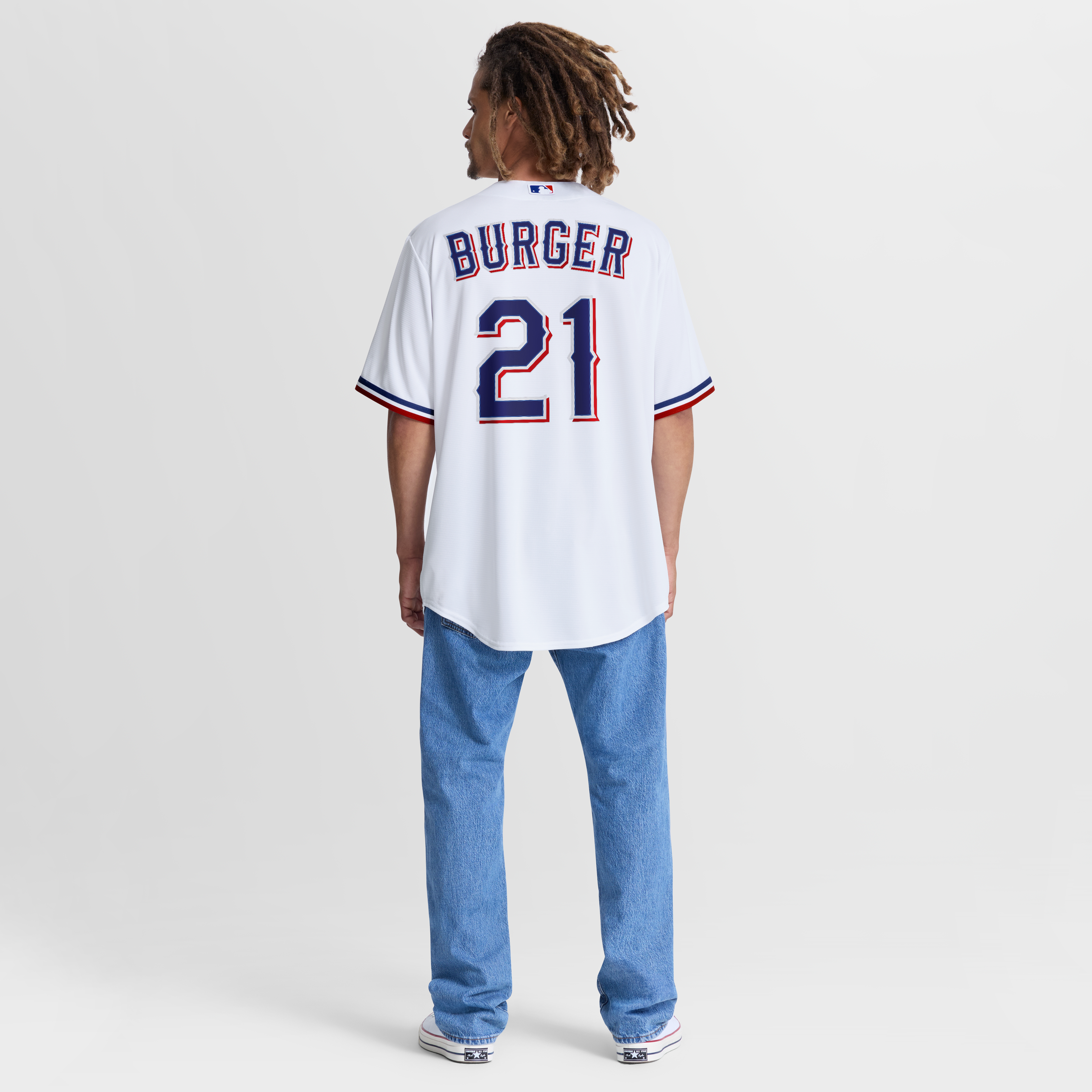 Men's Texas Rangers Jake Burger Nike White Home Replica Jersey - 6