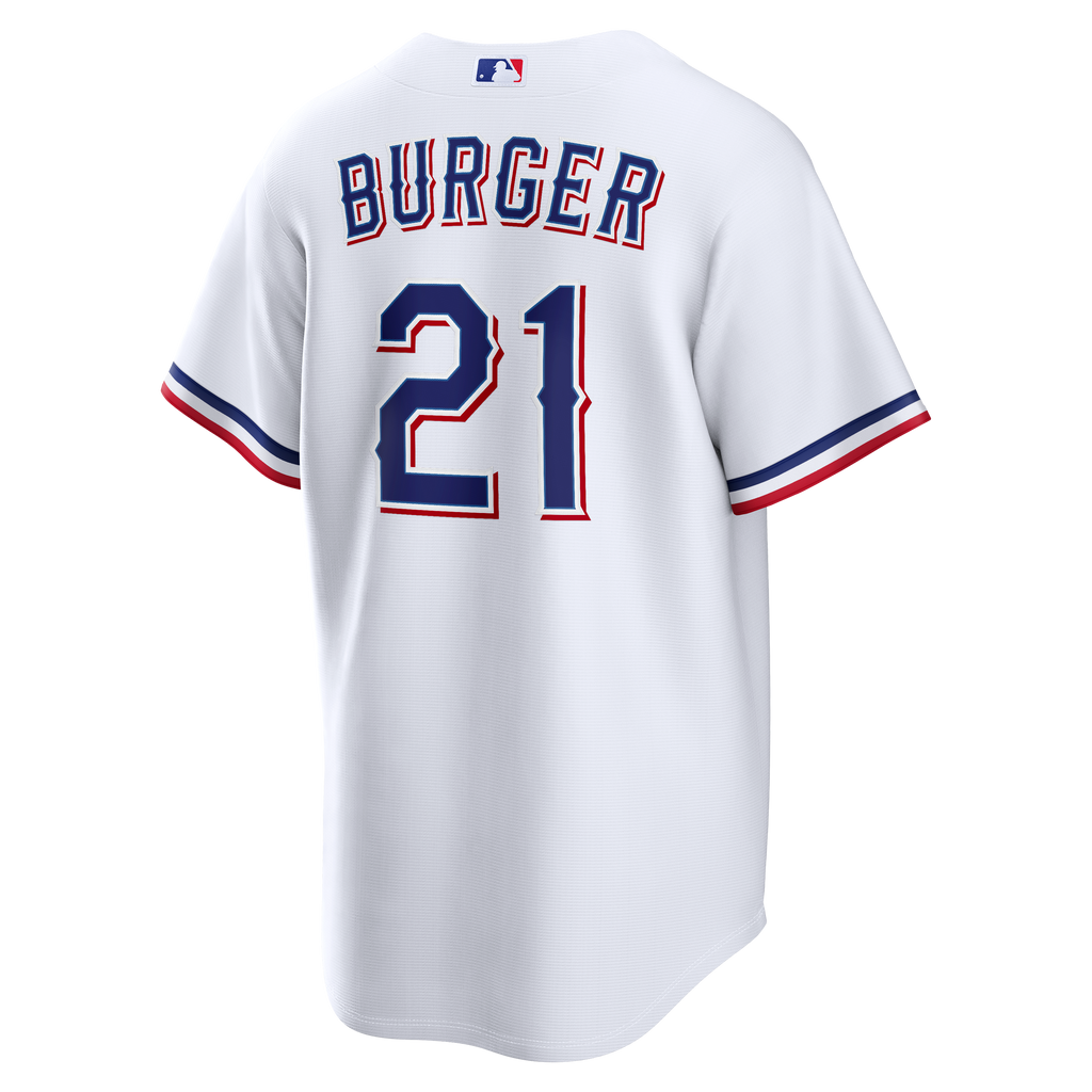 Men's Texas Rangers Jake Burger Nike White Home Replica Jersey - 4