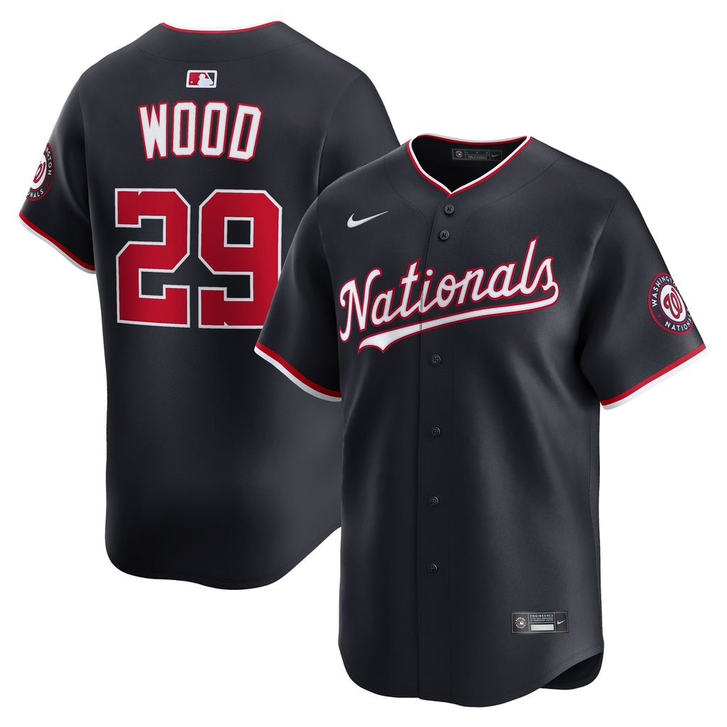 Men's Washington Nationals James Wood Nike Navy Alternate Limited Player Jersey - 2
