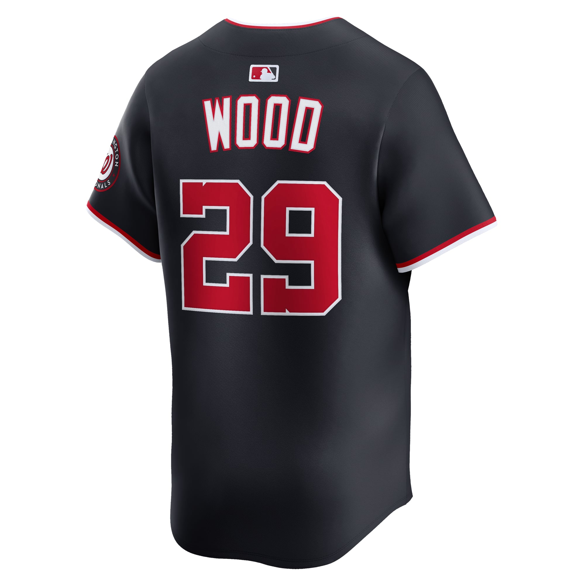 Men's Washington Nationals James Wood Nike Navy Alternate Limited Player Jersey - 4