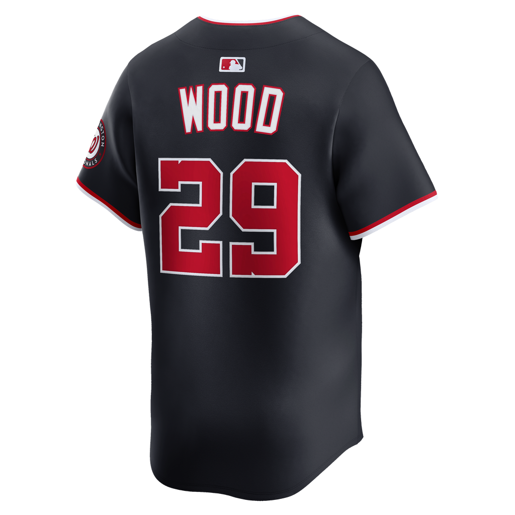 Men's Washington Nationals James Wood Nike Navy Alternate Limited Player Jersey - 8