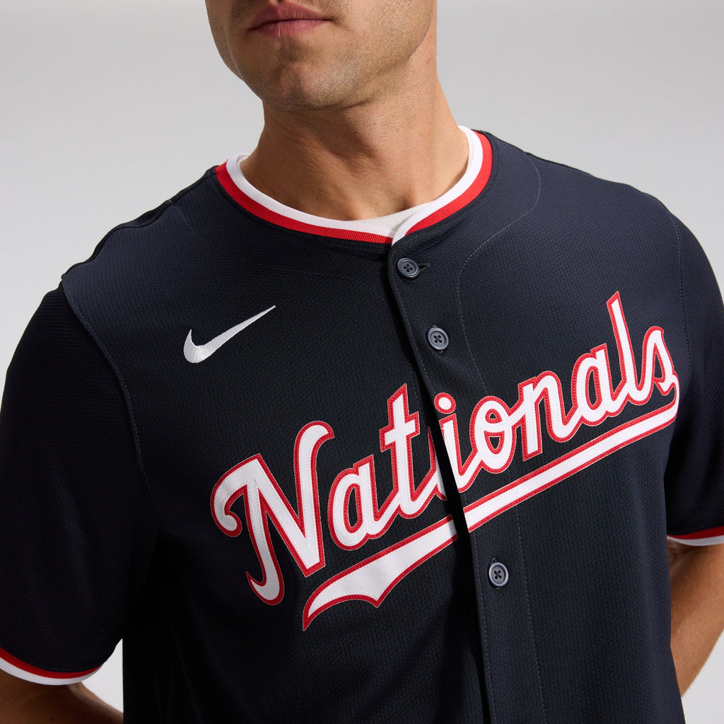 Men's Washington Nationals James Wood Nike Navy Alternate Limited Player Jersey - 10