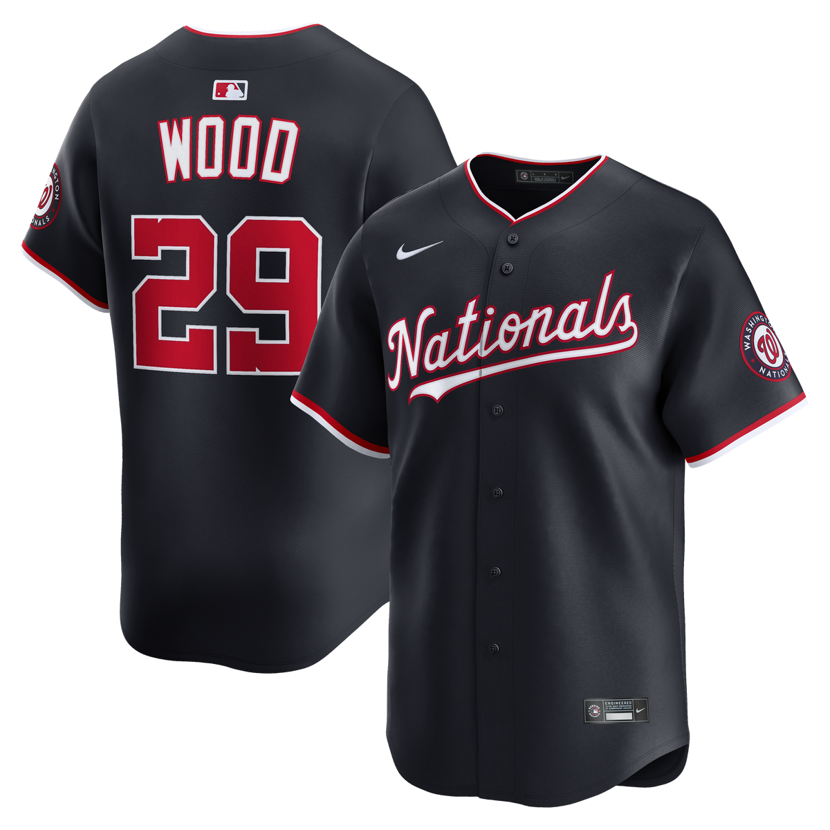 Men's Washington Nationals James Wood Nike Navy Alternate Limited Player Jersey