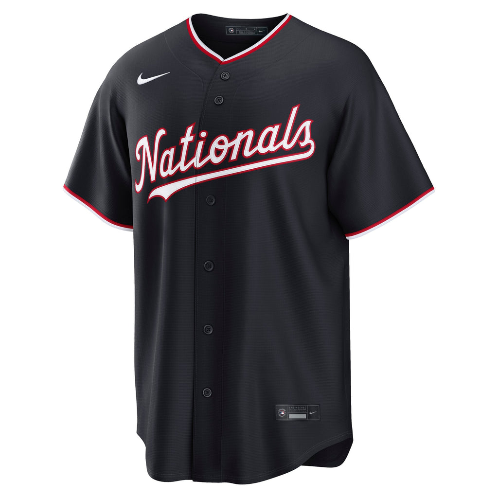 Men's Washington Nationals James Wood Nike Navy Alternate Replica Jersey - 3