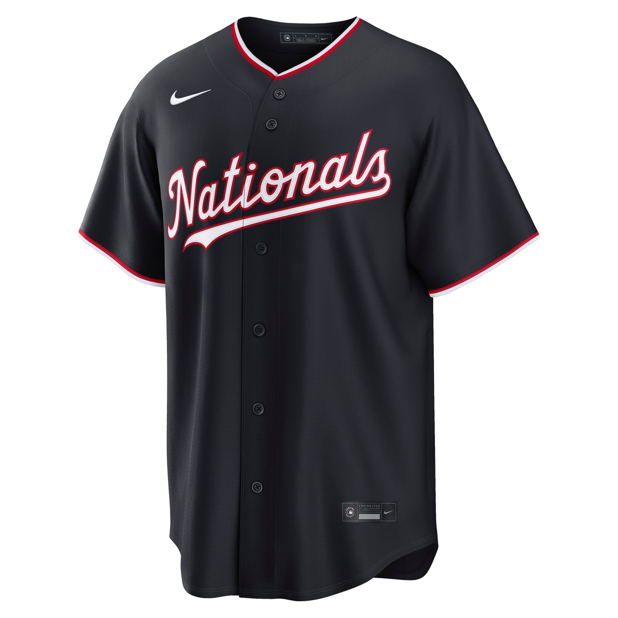 Men's Washington Nationals James Wood Nike Navy Alternate Replica Jersey - 3