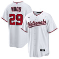 Men's Washington Nationals James Wood Nike White Home Replica Jersey