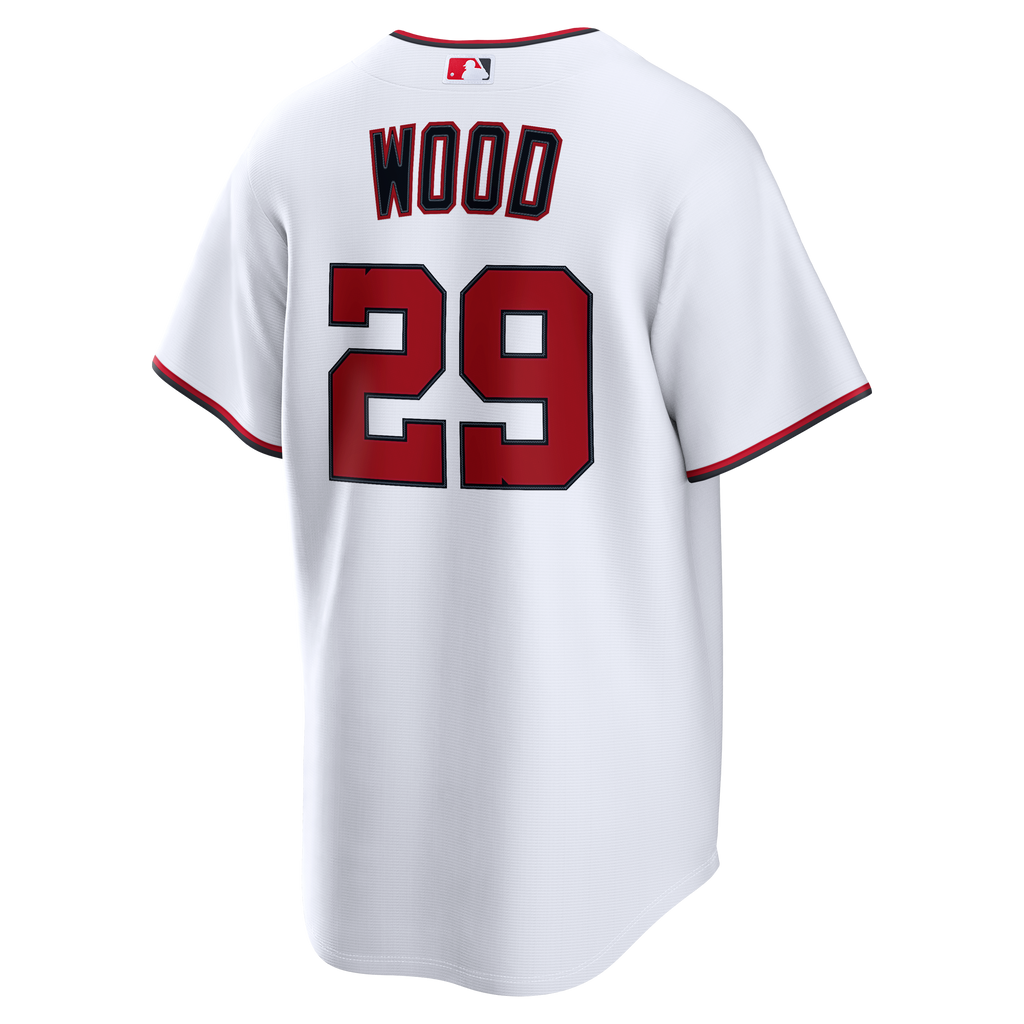 Men's Washington Nationals James Wood Nike White Home Replica Jersey - 4