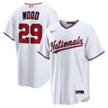 Men's Washington Nationals James Wood Nike White Home Replica Jersey