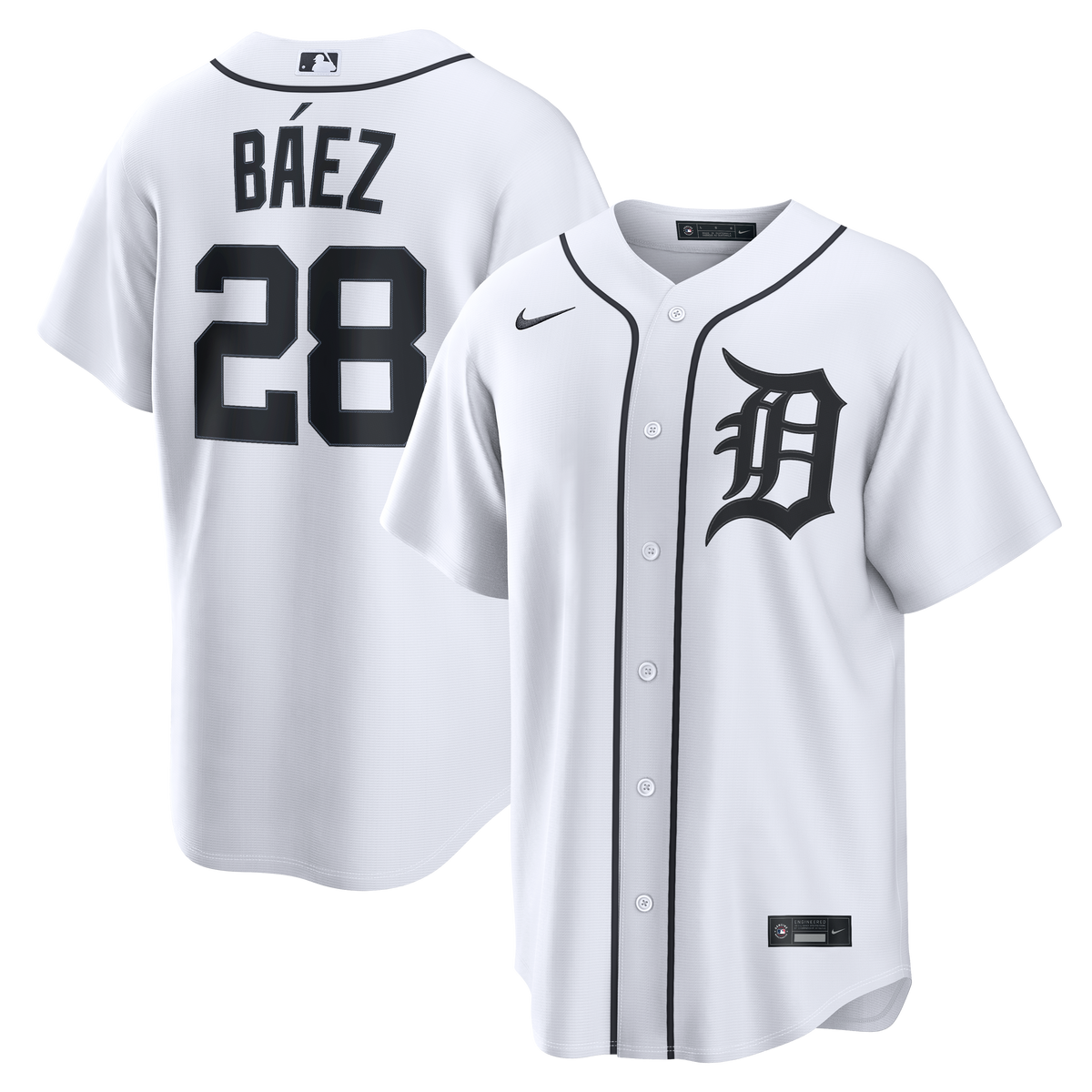 Men's Detroit Tigers Javier Báez Nike White Home Replica Jersey